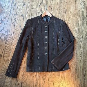 Suede jacket with studs